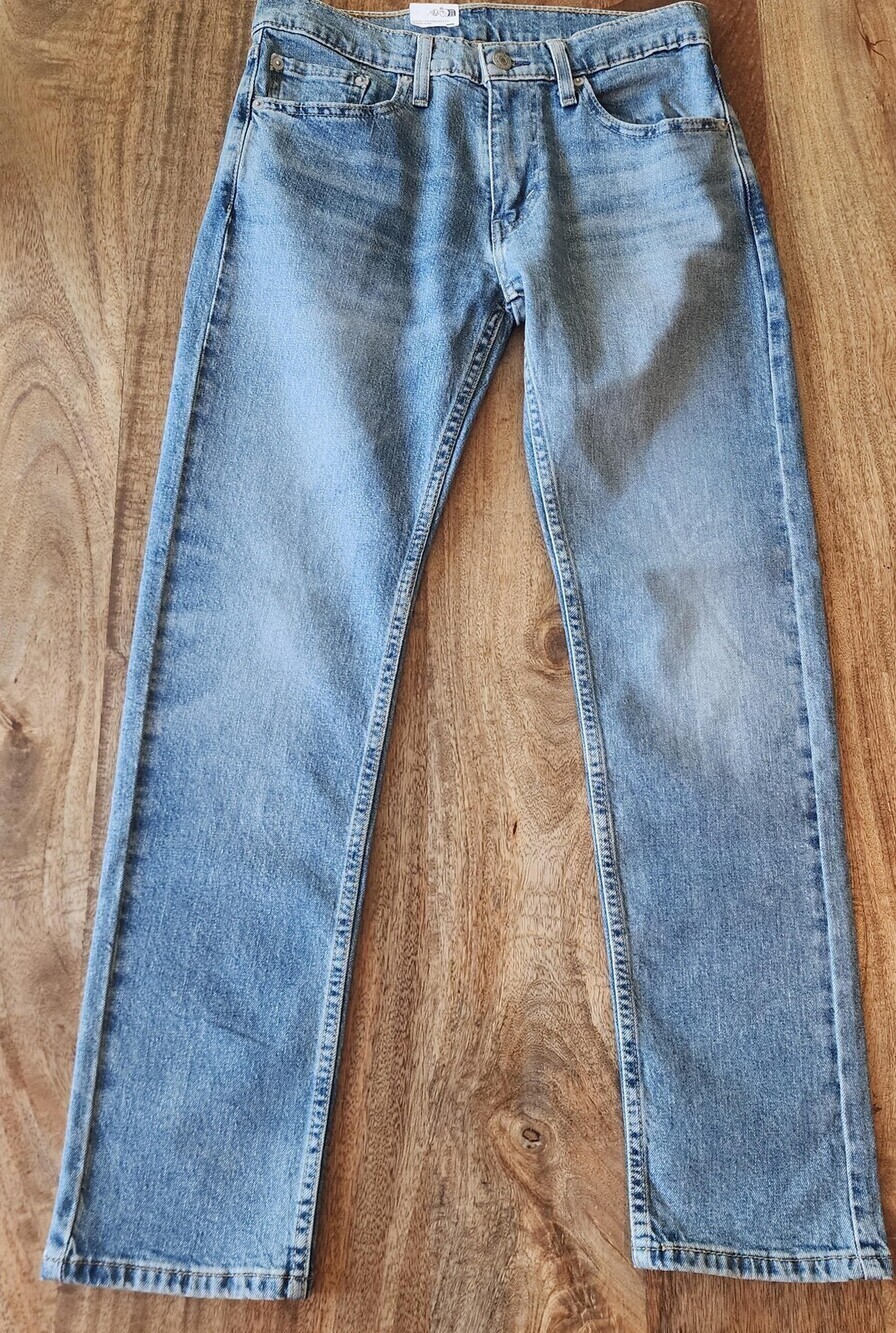 Levi's 502 Jeans Mens 29x30 Blue Medium Wash Tapered Water Less Stretch Denim